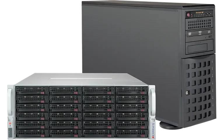 Supermicro 4U rack server and workstation/server tower for high-performance computing solutions